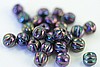 25pc 5mm IRIS PURPLE CZECH GLASS MELON ROUNDS CZ094-25